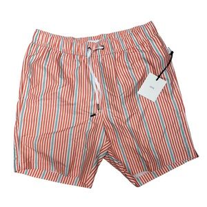 NWT Onia Men's Sunburnt Multi Pinstripe Charles 7" Swim Shorts size M $145.00